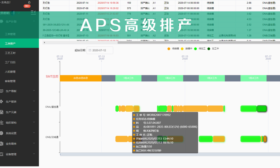 APS高级排产 APS高级排产